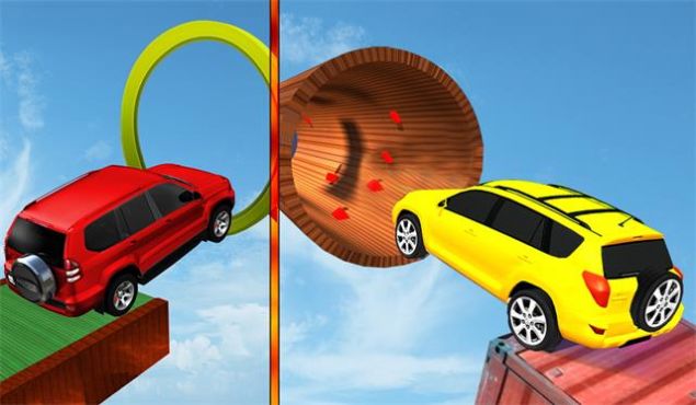高空跑车撞击模拟器(Impossible Prado Car Stunt Race)