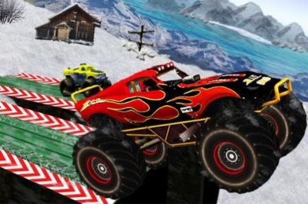 雪地奔驰卡车(Monster Truck Snow Stunt Racing)